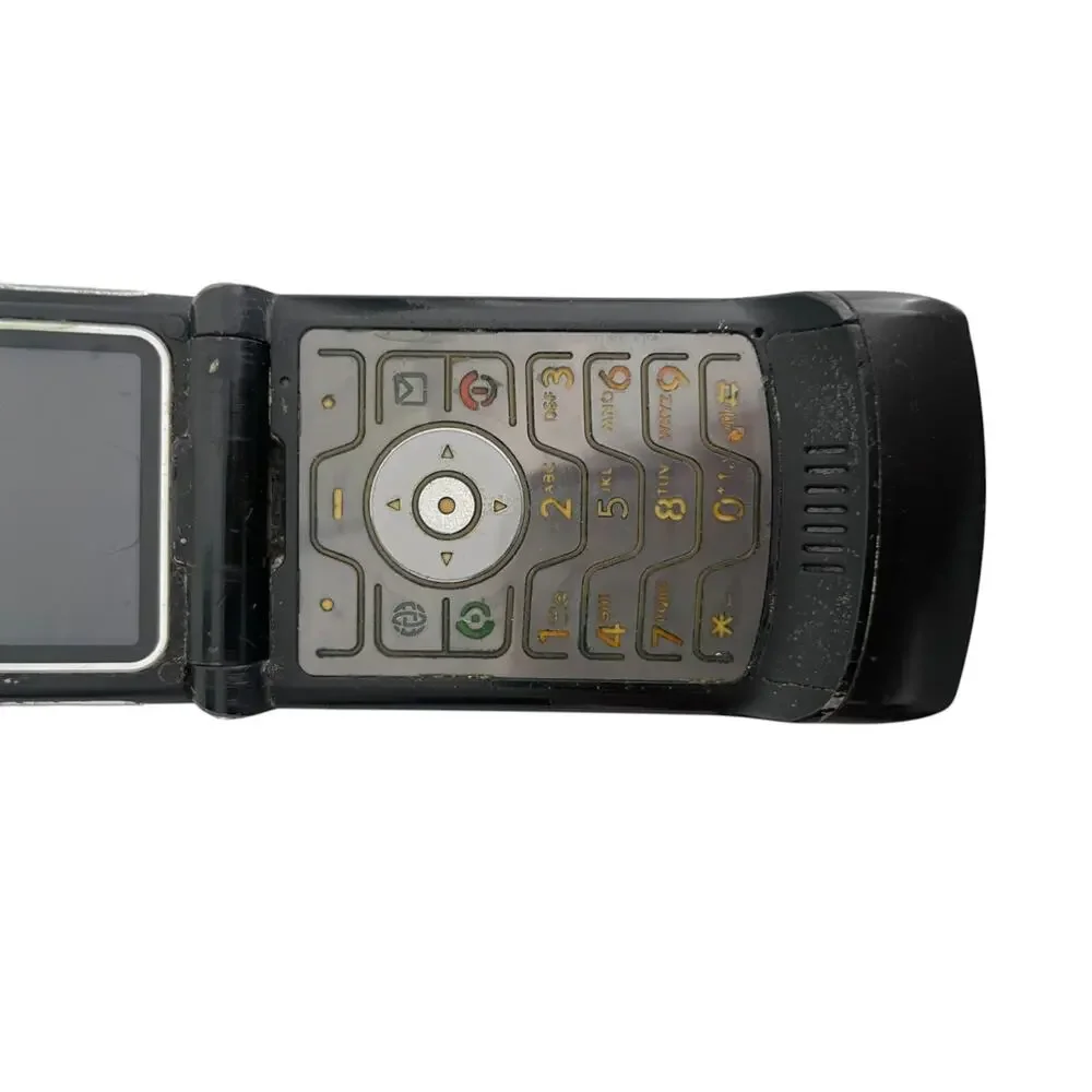 Vintage Motorola AT&T Razr VGA Zoom 4x Flip Cell Phone Black UNTESTED